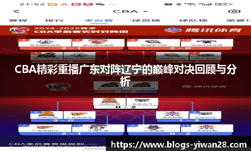 CBA精彩重播广东对阵辽宁的巅峰对决回顾与分析